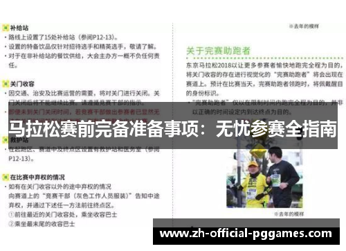 马拉松赛前完备准备事项：无忧参赛全指南